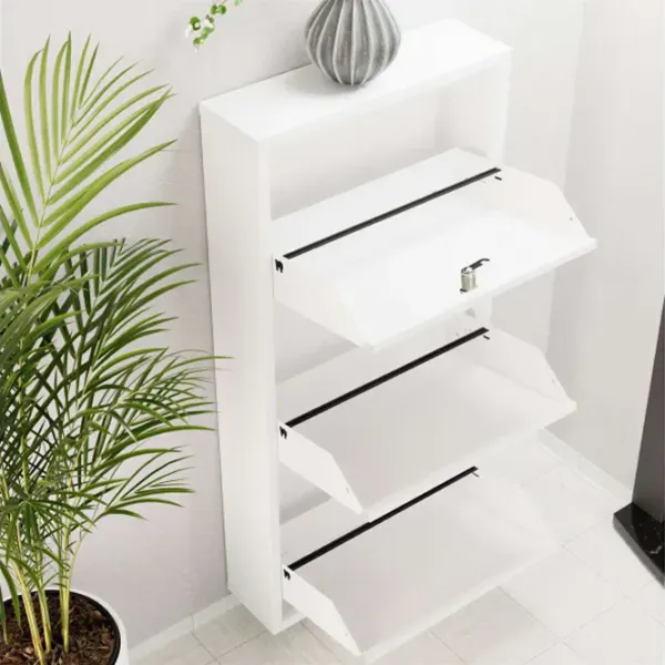 Обувной шкаф Trendy Locking 3 Piece Metal 103 x 50 x 15см /White /Белый photo 7