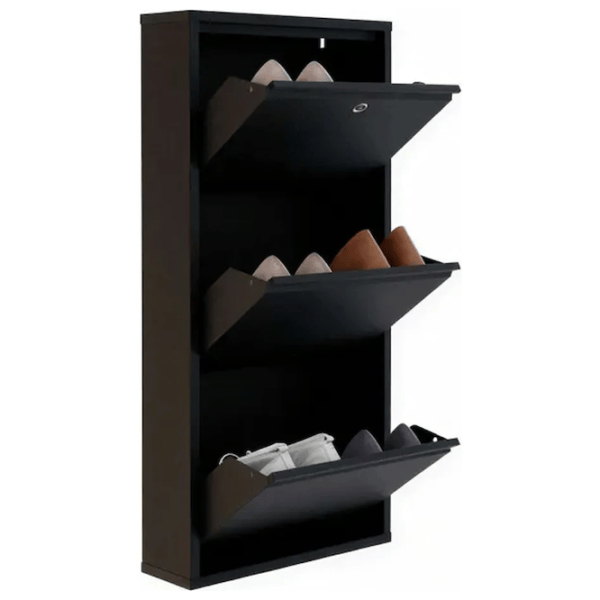 Обувной шкаф Trendy Locking 3 Piece Metal 103 x 50 x 15см /Black /Черный photo 2