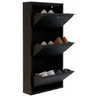 Обувной шкаф Trendy Locking 3 Piece Metal 103 x 50 x 15см /Black /Черный photo 2