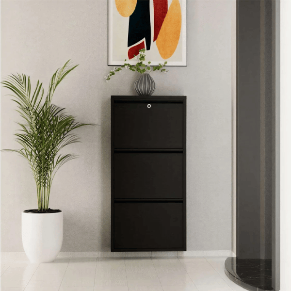 Обувной шкаф Trendy Locking 3 Piece Metal 103 x 50 x 15см /Black /Черный photo 4