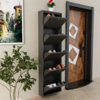Обувной шкаф Trendy Locking 5 Piece Metal 169 x 50 x 15см /Anthracite /Антрацит photo 7