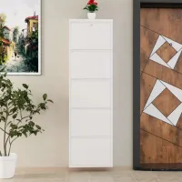 Обувной шкаф Trendy Locking 5 Piece Metal 169 x 50 x 15см /White /Белый photo 5