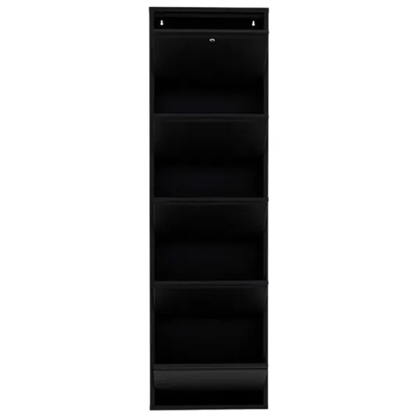 Обувной шкаф Trendy Locking 5 Piece Metal 169 x 50 x 15см /Black /Черный photo 2