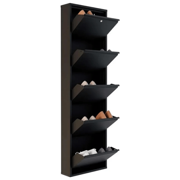 Обувной шкаф Trendy Locking 5 Piece Metal 169 x 50 x 15см /Black /Черный photo 3