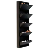 Обувной шкаф Trendy Locking 5 Piece Metal 169 x 50 x 15см /Black /Черный photo 3