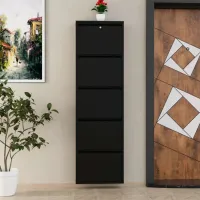 Обувной шкаф Trendy Locking 5 Piece Metal 169 x 50 x 15см /Black /Черный photo 4