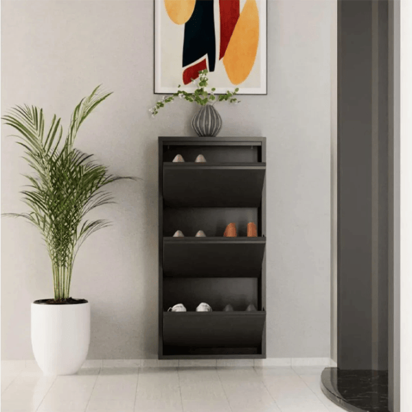 Обувной шкаф Trendy 3 Piece Metal 103 x 50 x 15см /Anthracite /Антрацит photo 5