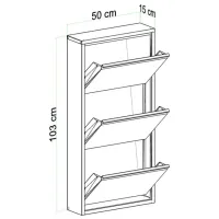Обувной шкаф Trendy 3 Piece Metal 103 x 50 x 15см /Anthracite /Антрацит photo 7