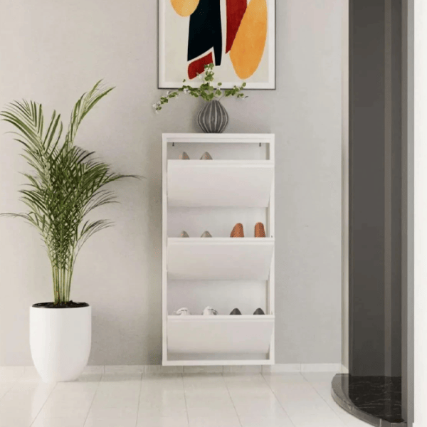 Обувной шкаф Trendy 3 Piece Metal 103 x 50 x 15см /White /Белый photo 4