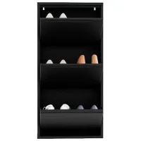 Обувной шкаф Trendy 3 Piece Metal 103 x 50 x 15см /Black /Черный