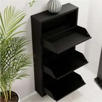 Обувной шкаф Trendy 3 Piece Metal 103 x 50 x 15см /Black /Черный photo 5