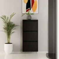 Обувной шкаф Trendy 3 Piece Metal 103 x 50 x 15см /Black /Черный photo 7