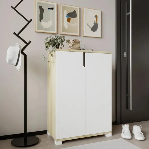 Обувной шкаф Trendy Venedik 97 x 60 x 34см /Сапфировый дуб /Белый photo 3