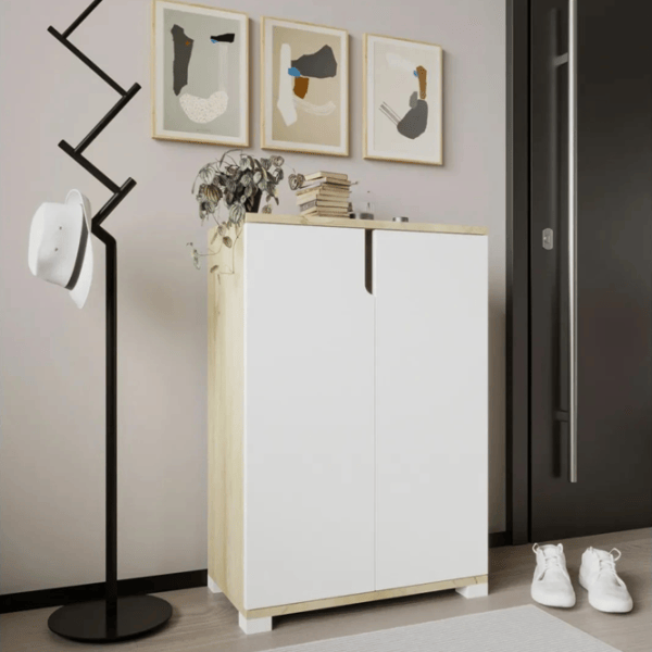 Обувной шкаф Trendy Venedik 97 x 60 x 34см /Сапфировый дуб /Белый photo 3