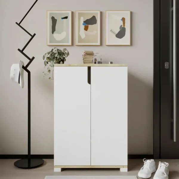 Обувной шкаф Trendy Venedik 97 x 60 x 34см /Сапфировый дуб /Белый photo 4
