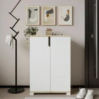Обувной шкаф Trendy Venedik 97 x 60 x 34см /Сапфировый дуб /Белый photo 4