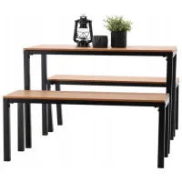 Set mobilă grădină Chomik MEB0858 Metal / Lemn / Metal / Brown