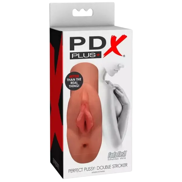 Мастурбатор PDX Plus Perfect Pussy: Double Stroker Бежевый photo 1