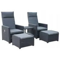 Set mobilă grădină Chomik ZUM6430 Ratan artificial / Ratan artificial / Rattan artificial / Anthracite