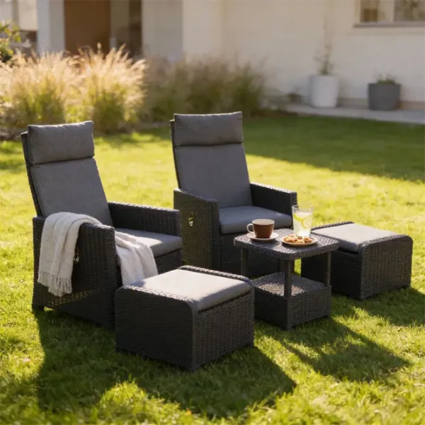 Set mobilă grădină Chomik ZUM6430 Ratan artificial / Ratan artificial / Rattan artificial / Anthracite photo 8
