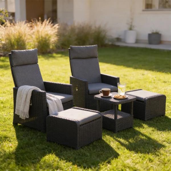 Set mobilă grădină Chomik ZUM6430 Ratan artificial / Ratan artificial / Rattan artificial / Anthracite photo 8