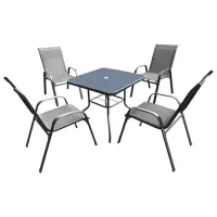 Set mobilă grădină Chomik TIH3384 Metal / Sticlă / Metal / Gray
