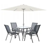 Set mobilă grădină Chomik TIH3384 Metal / Sticlă / Metal / Gray photo 2