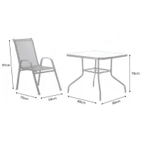 Set mobilă grădină Chomik TIH3384 Metal / Sticlă / Metal / Gray photo 5