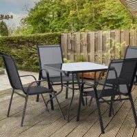 Set mobilă grădină Chomik TIH3384 Metal / Sticlă / Metal / Gray photo 6