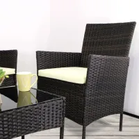 Set mobilă grădină Chomik SAD1408 Ratan artificial / Sticlă securizată / Rattan artificial / Brown photo 5