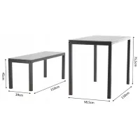 Set mobilă grădină Chomik MEB0841 Plastic / Plastic / Metal / Gray photo 2