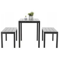 Set mobilă grădină Chomik MEB0841 Plastic / Plastic / Metal / Gray photo 3
