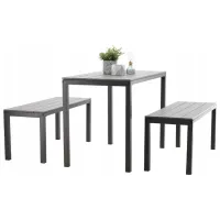 Set mobilă grădină Chomik MEB0841 Plastic / Plastic / Metal / Gray photo 4
