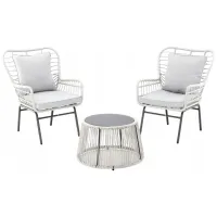 Set mobilă grădină Chomik ABI8052 Ratan artificial / Poliester / Metal / Gray