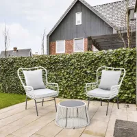 Set mobilă grădină Chomik ABI8052 Ratan artificial / Poliester / Metal / Gray photo 5