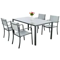 Set mobilă grădină Chomik ANH0884KPL Textil / Sticlă securizată / Metal / Gray