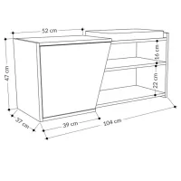 Тумба для обуви Trendy Fiona Bench 47 x 104 x 37см /White /Антрацит photo 4