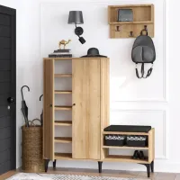 Обувной шкаф Trendy Jess 137 x 120 x 35см /Дуб /Дуб photo 4