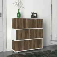 Обувной шкаф Trendy Napolyon 93 x 90 x 30см /White /Орех photo 3