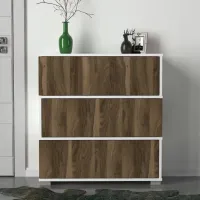Обувной шкаф Trendy Napolyon 93 x 90 x 30см /White /Орех photo 4