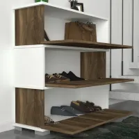 Обувной шкаф Trendy Napolyon 93 x 90 x 30см /White /Орех photo 5
