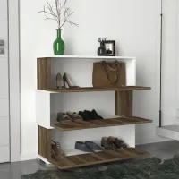 Обувной шкаф Trendy Napolyon 93 x 90 x 30см /White /Орех photo 6