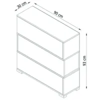 Обувной шкаф Trendy Napolyon 93 x 90 x 30см /White /Орех photo 7