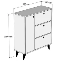 Обувной шкаф Trendy Bella 105 x 90 x 35см /Oak /Дуб photo 5