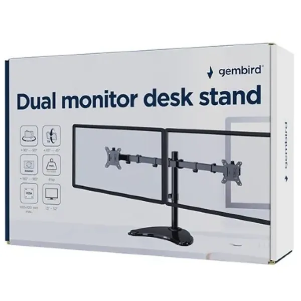 Suport pentru monitor Gembird MS-D2ST-02 VESA 100 x 100 mm/ Black photo 5
