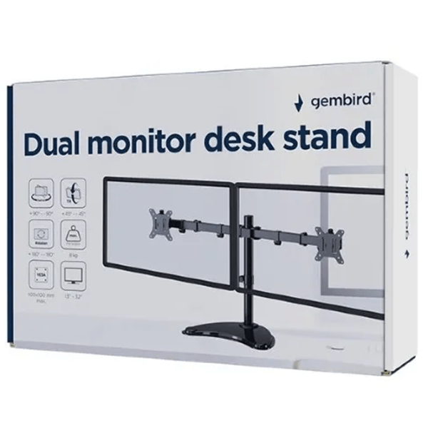 Suport pentru monitor Gembird MS-D2ST-02 VESA 100 x 100 mm/ Black photo 5