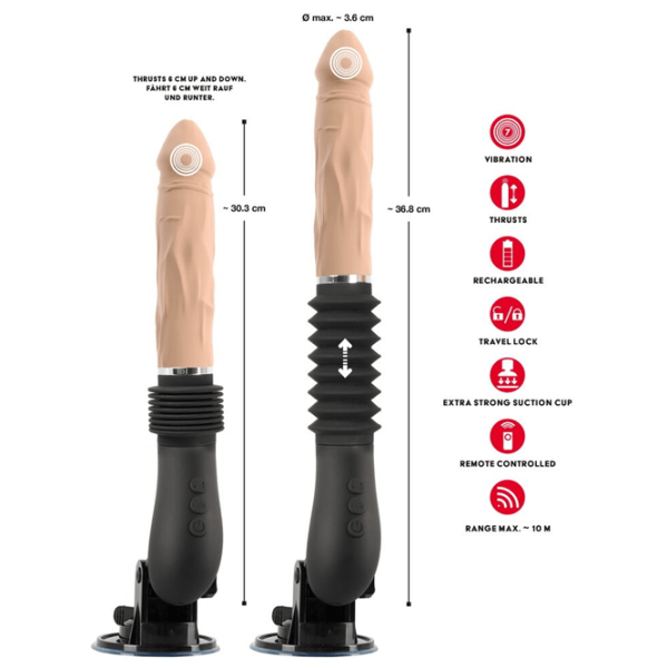 Вибратор You2Toys Portable Fucking Machine Flesh 3 Бежевый photo 11