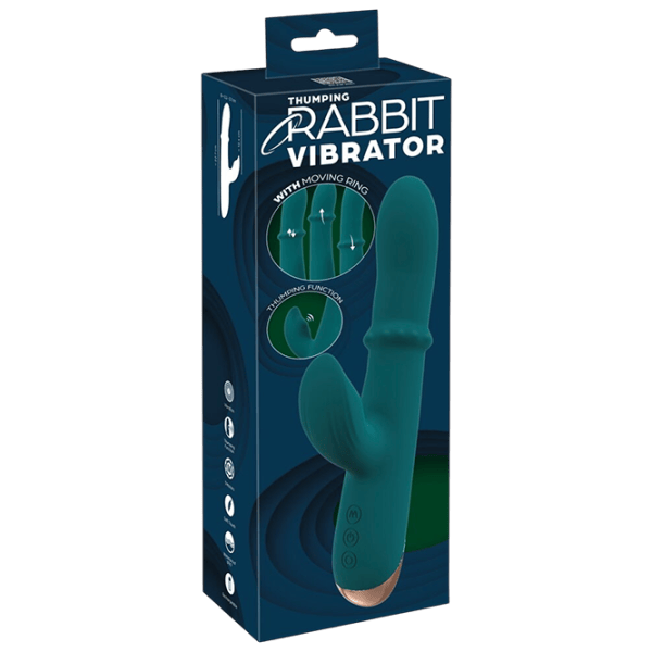 Vibrator You2Toys Thumping Rabbit Vibrator with Moving Ring Green photo 1