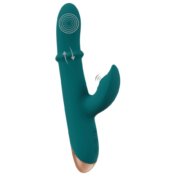 Vibrator You2Toys Thumping Rabbit Vibrator with Moving Ring Green photo 10