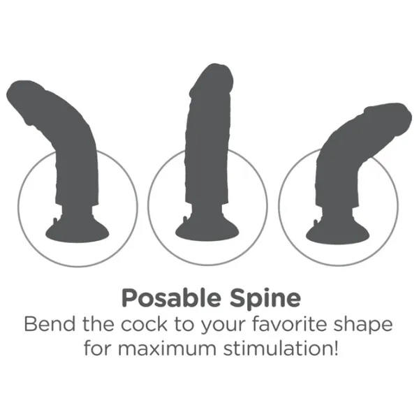 Vibrator King Cock Vibrating Cock with Balls Beige photo 7